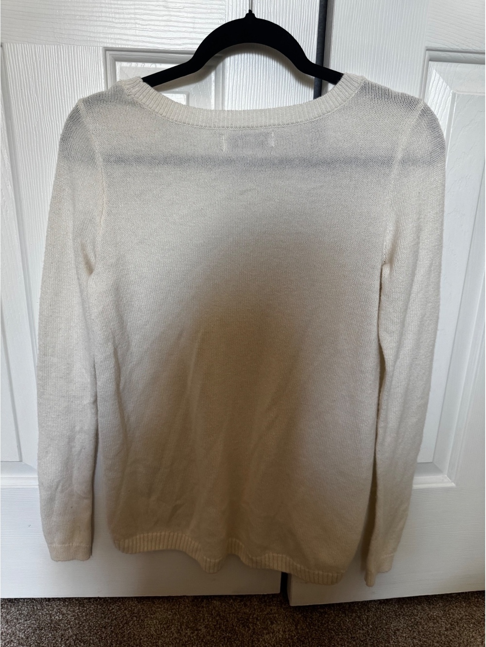 Abercrombie & Fitch Women’s M Ivory Wool Blend Knit Sweater Hi Low Hem